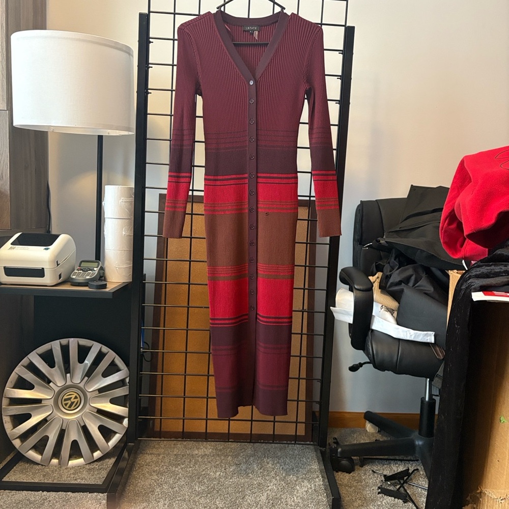 STATE Multicolor Long Sleeve Button-Down Dress